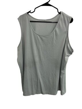 Light Gray Plus Size Sleeveless Tank Top With Scoop Neckline